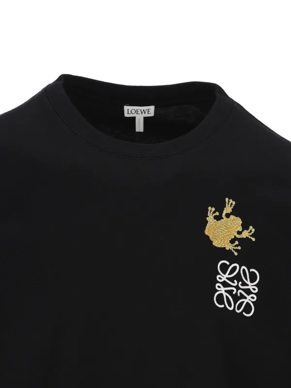 LOEWE frog-logo Embroidered t-shirt | Black | FARFETCH