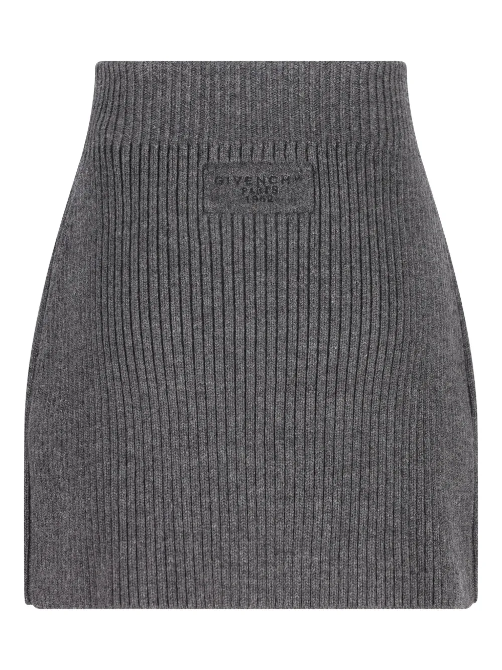 Givenchy Ribbed-knit Mini Skirt In Gray