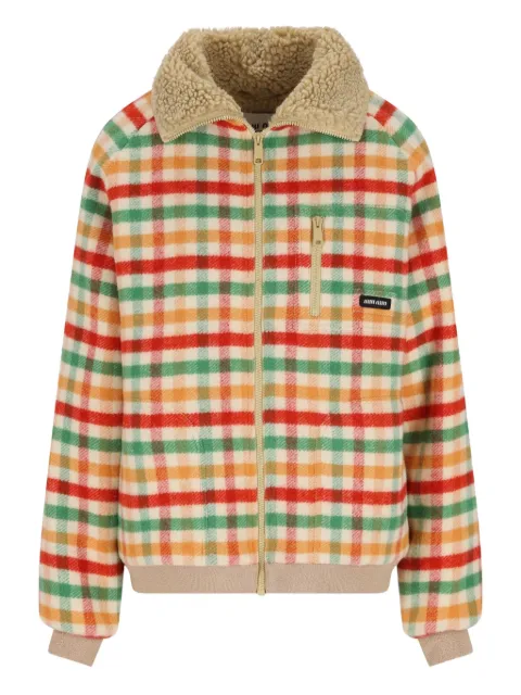 Miu Miu check-pattern fleece jacket