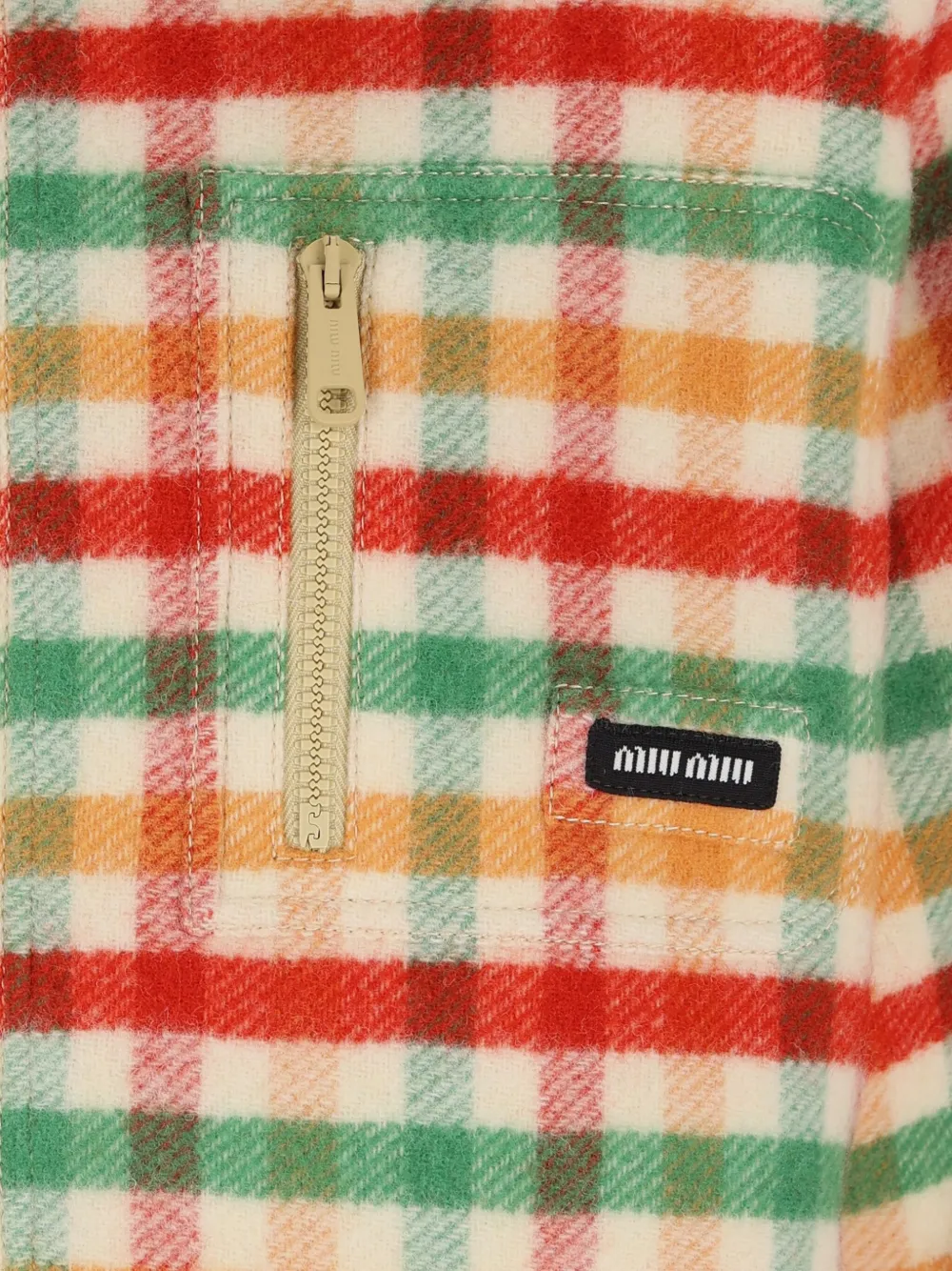 Miu Miu Fleece-lined Checked Blouson Jacket In Multi