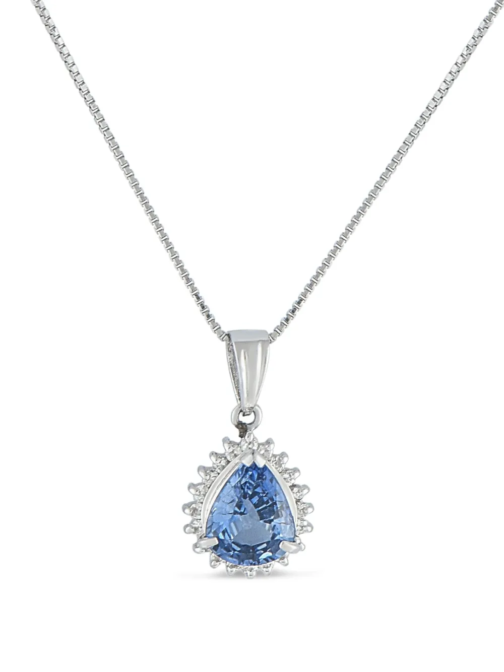 LB Exclusive platinum sapphire and diamond necklace | Silver | Image 1