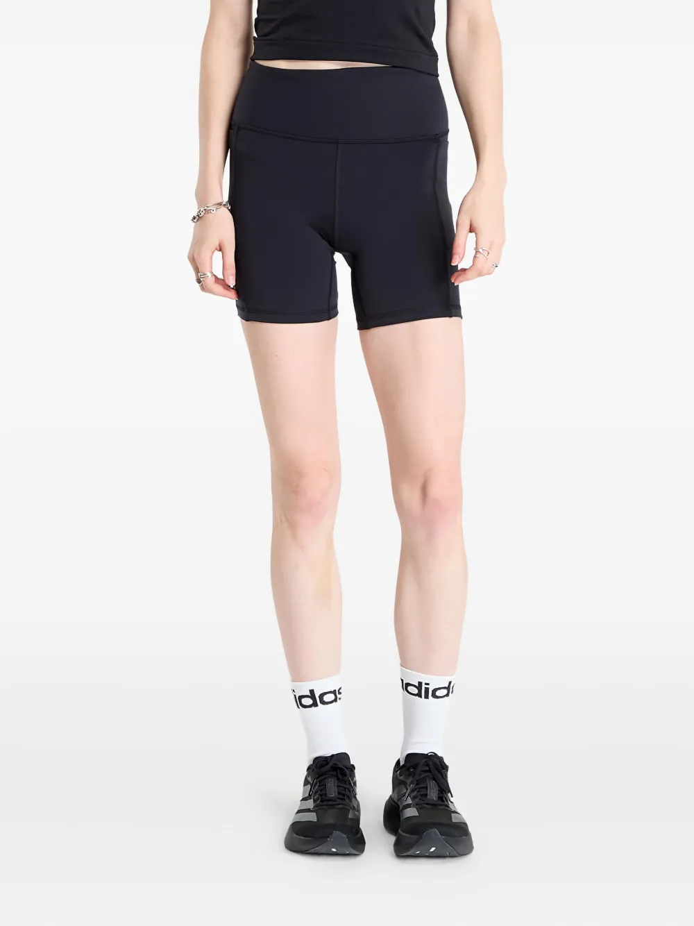 Under Armour High-waist shorts met logo Zwart