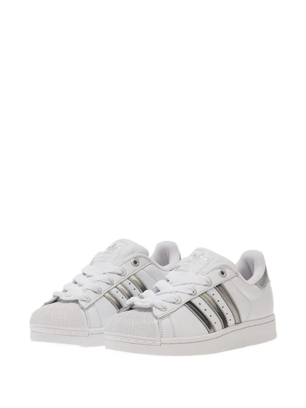 adidas Superstar II metallic-stripe sneakers White