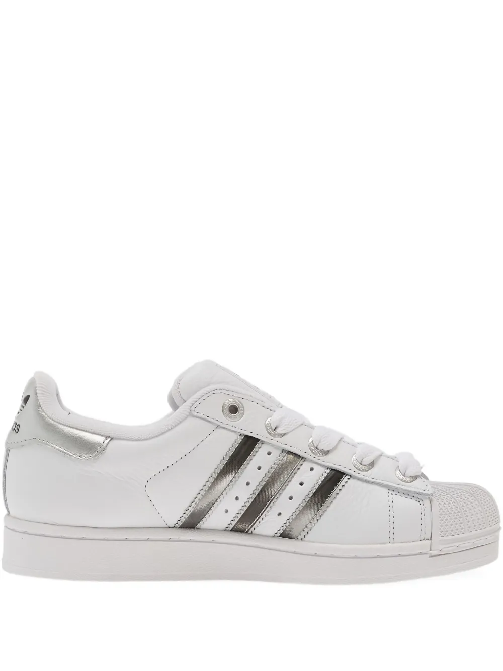 Adidas Superstar II metallic-stripe sneakers White
