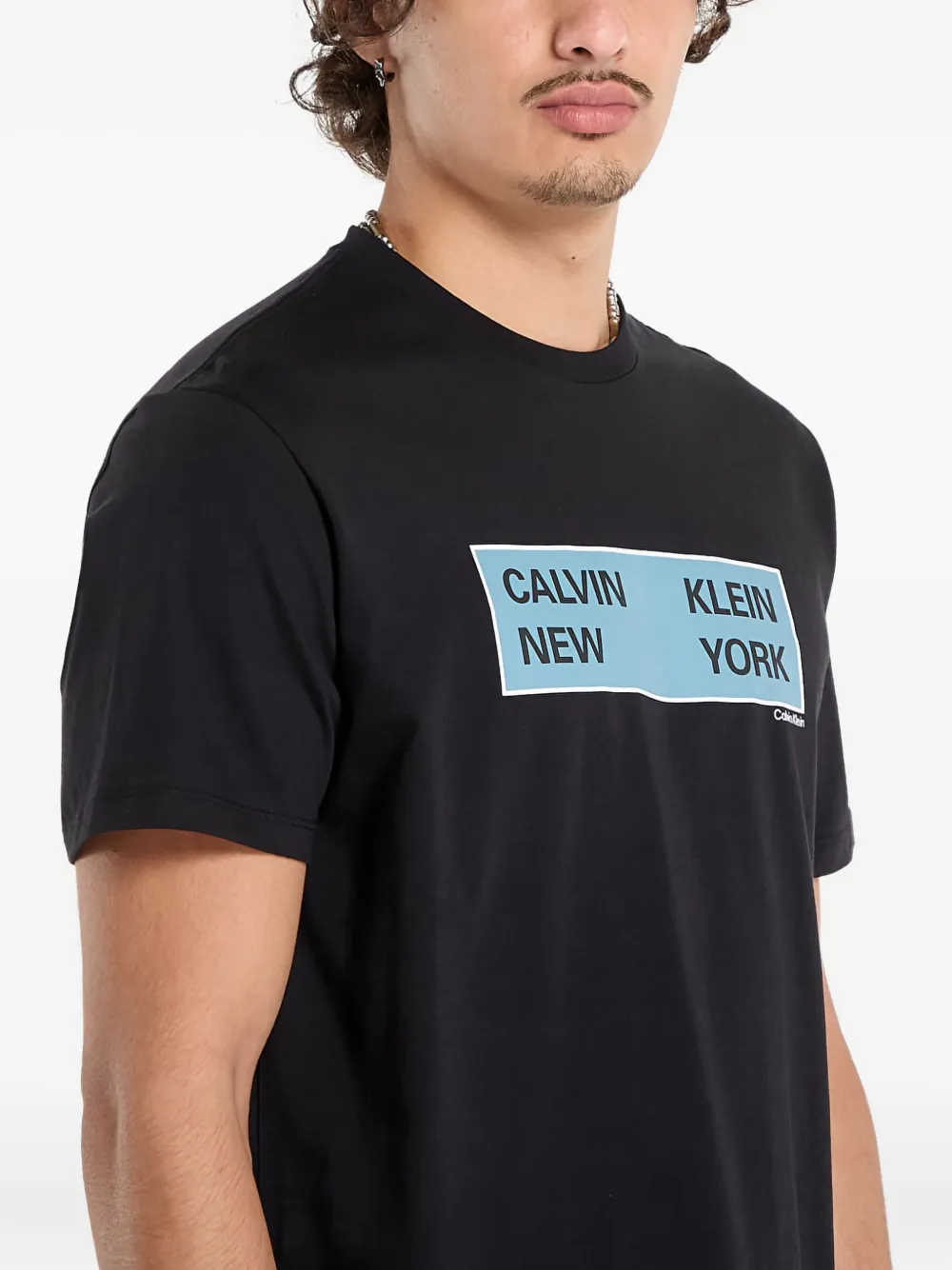 Calvin Klein Box-graphic T-shirt In Black