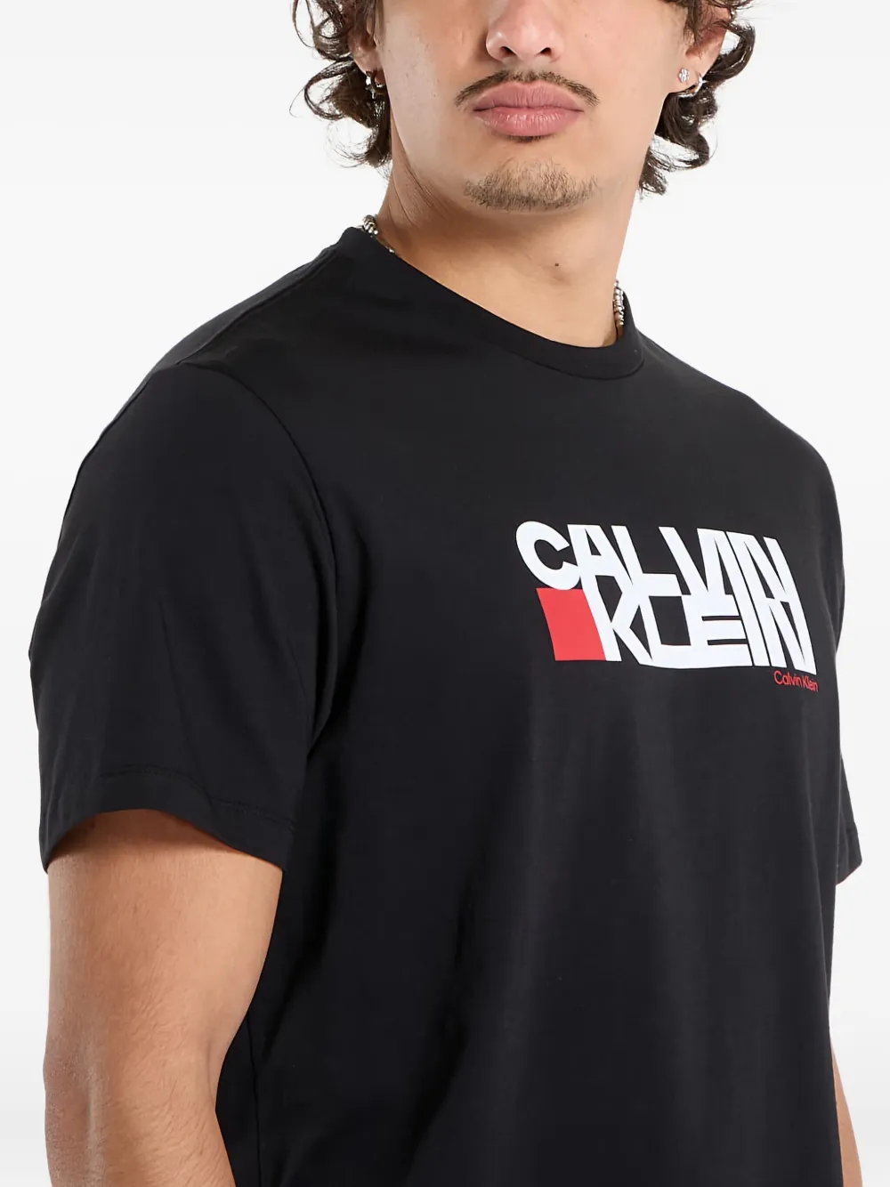 Calvin Klein T-shirt met logoprint Zwart