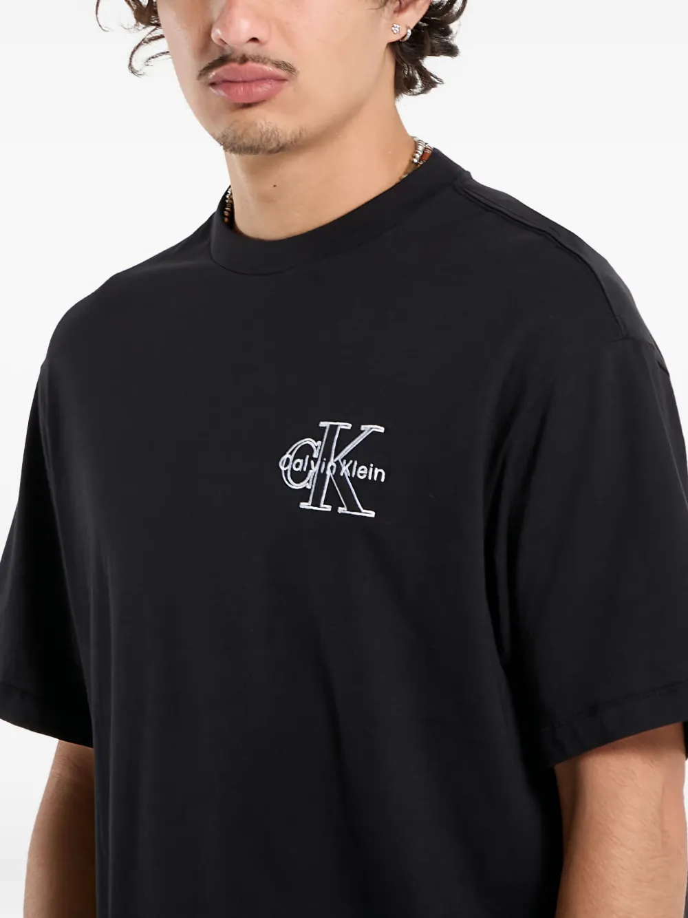 Calvin Klein T-shirt met geborduurd logo Zwart