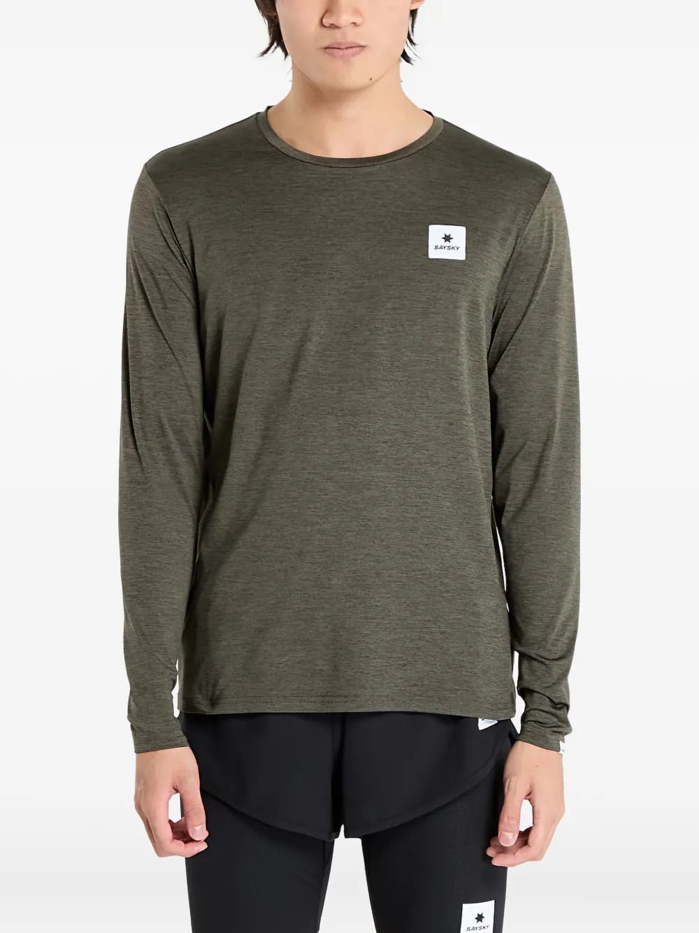SAYSKY Statement long-sleeve T-shirt | Green | Image 1