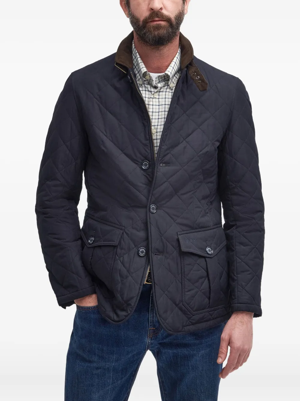 Barbour Lutz gewatteerd jack Blauw