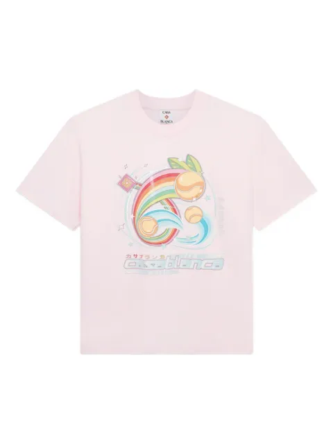 Casablanca rainbow tennis-ball print T-shirt