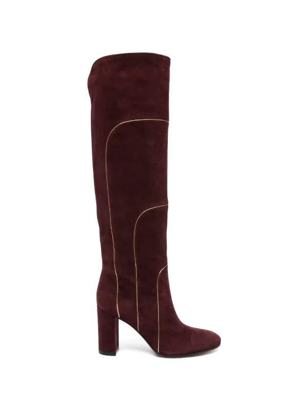 Gianvito Rossi Line-detail Boots in Red