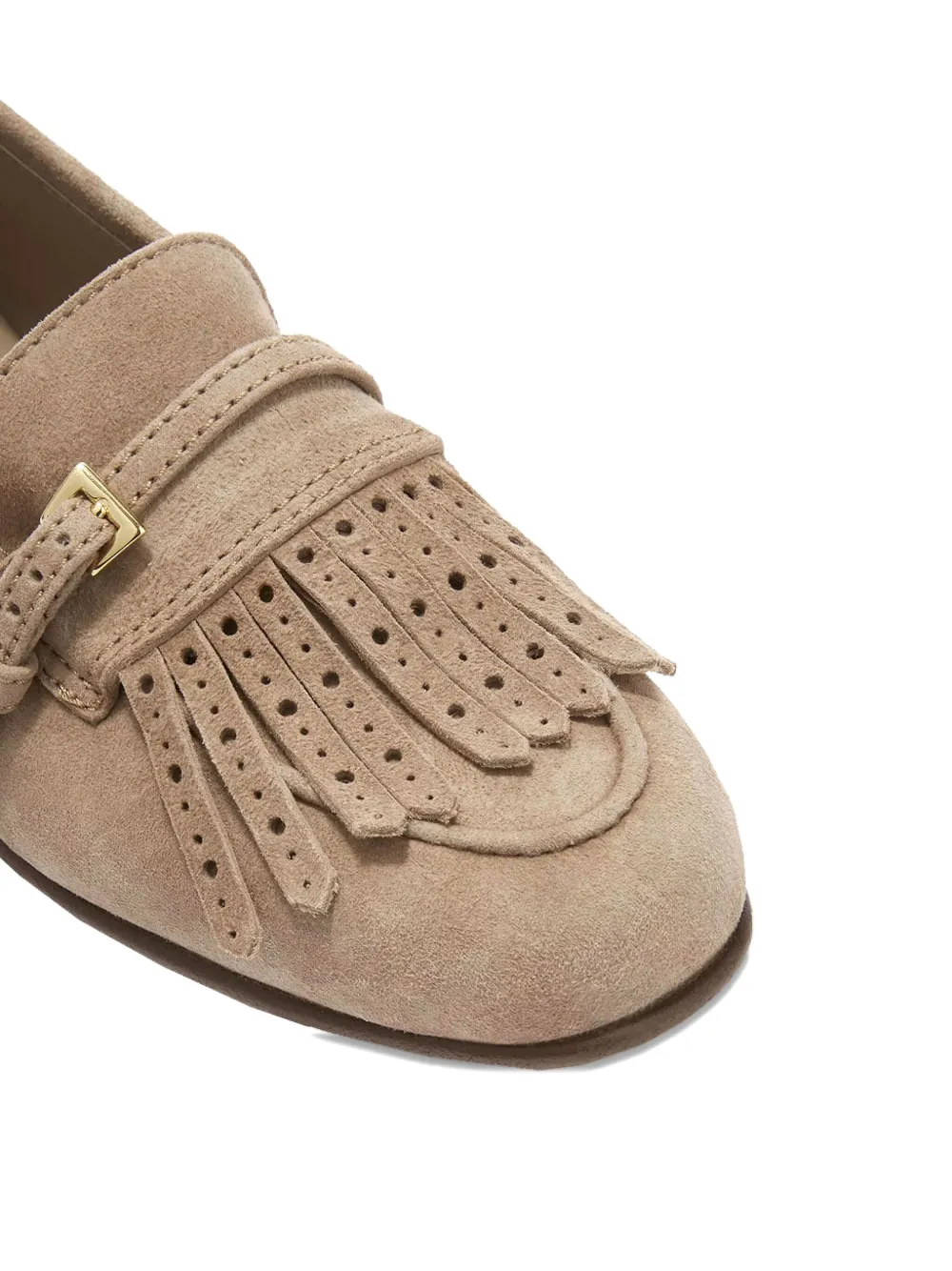 Ermanno Scervino Tassel Suede Buckle Loafers In Brown