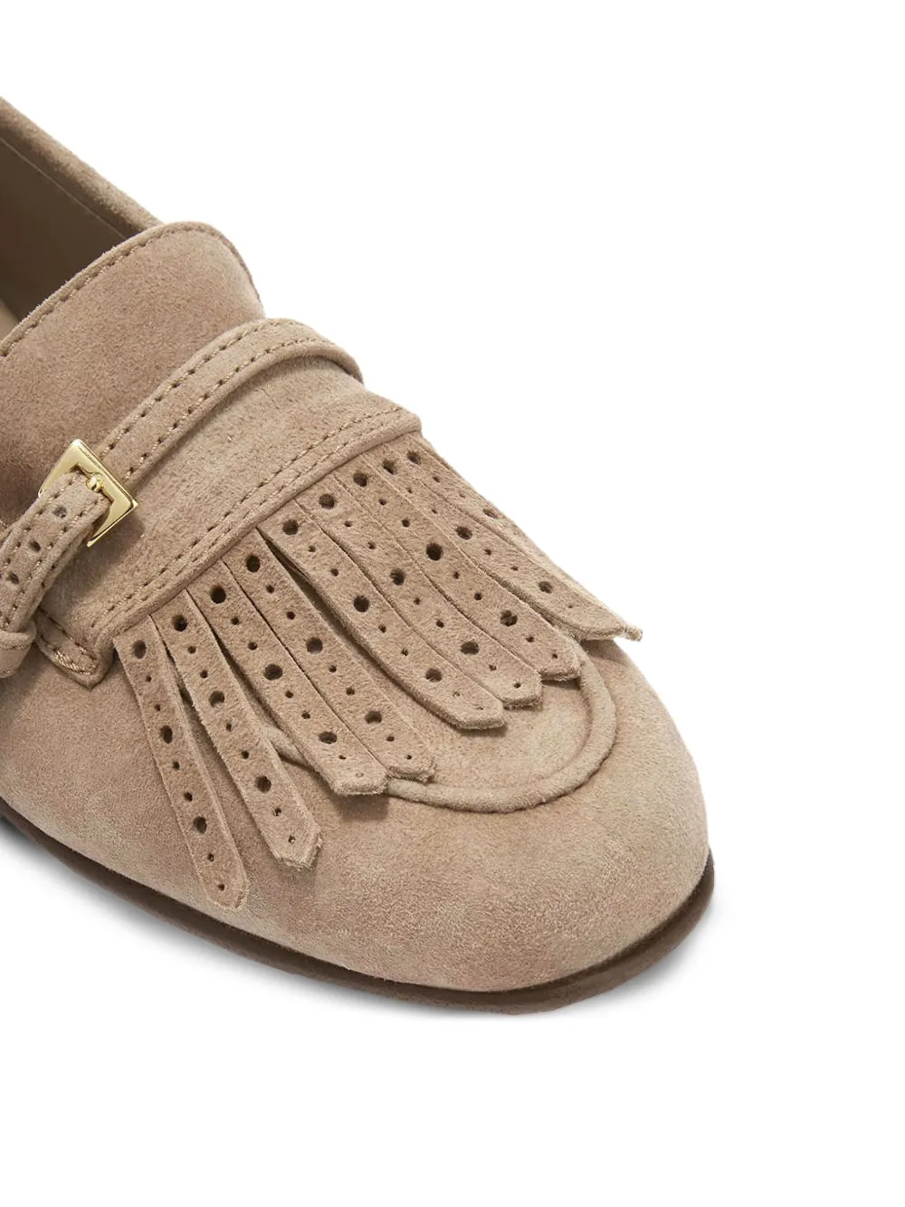 Ermanno Scervino Su�de loafers met kwastjes en gesp Beige