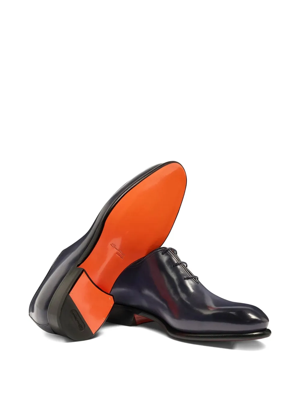 Santoni leather lace-up oxfords Blue