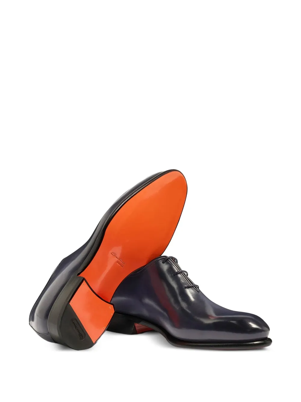 Santoni Oxford leren veterschoenen Blauw
