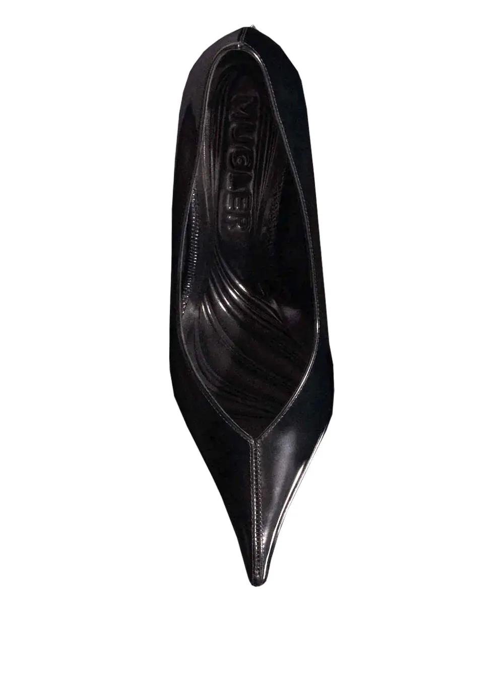 Mugler 95mm Pointed-toe Sculpted-heel Pumps In Black