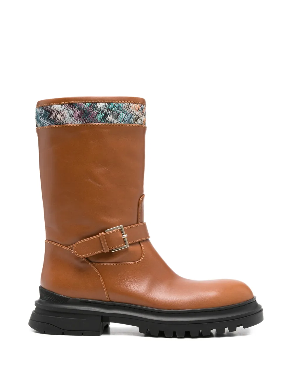 Missoni buckle strap biker boots - Marrone