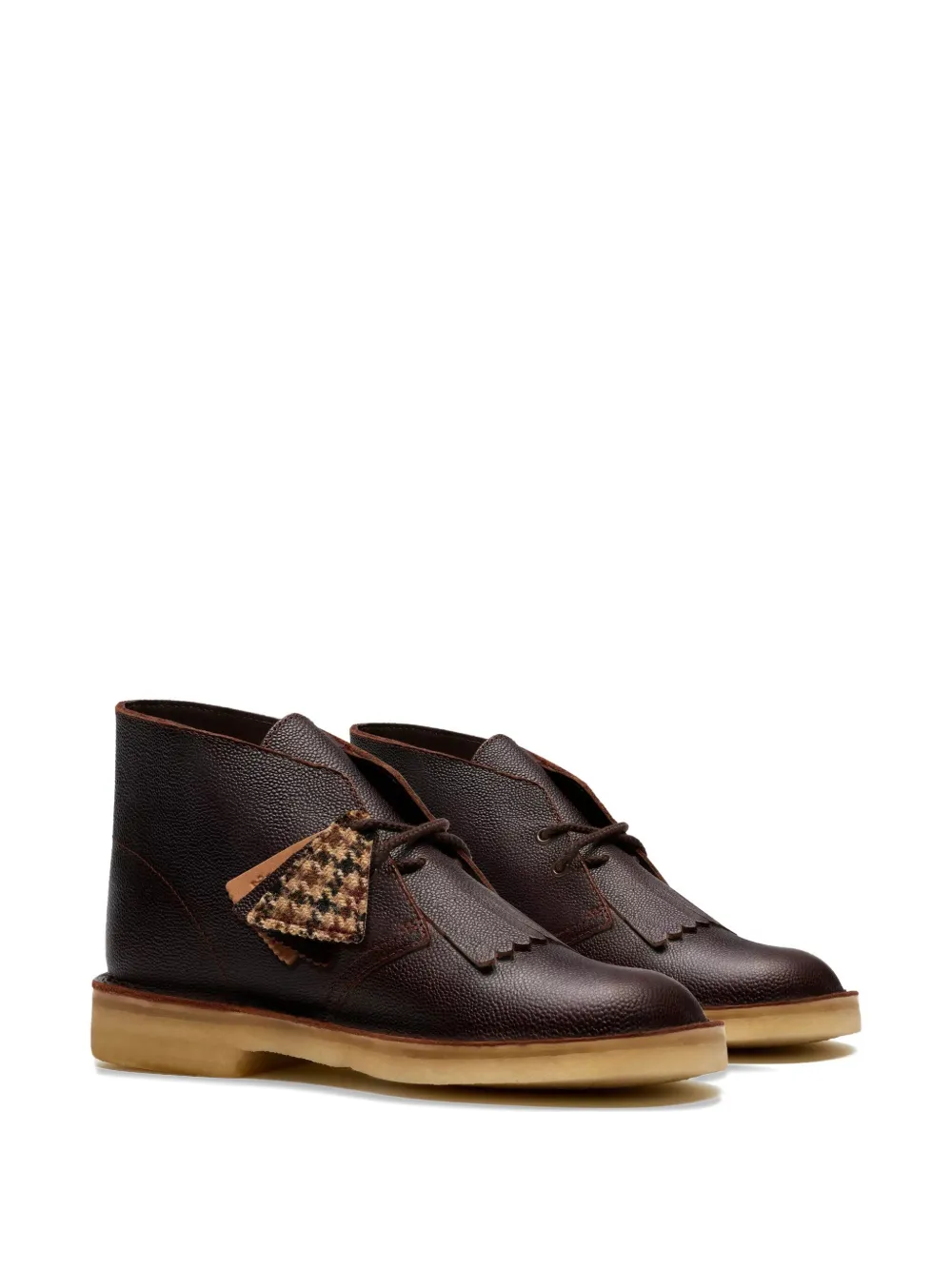 Clarks Originals leather grain tweed boots | Desert Boots | Image 2