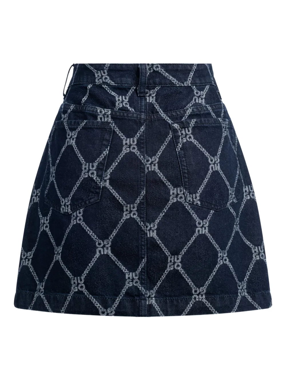 HUGO Saia jeans curta com monograma | Saia evasê | Image 2