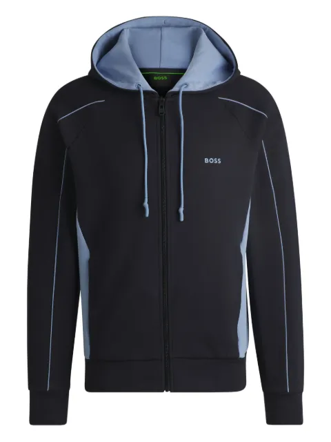 BOSS Moletom com capuz, zíper e recortes