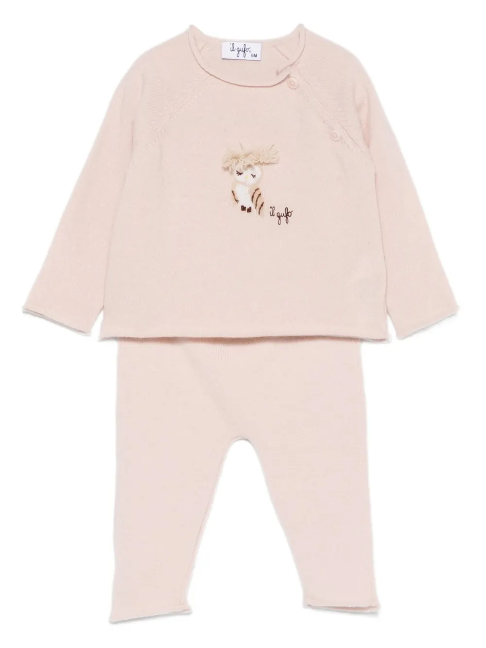 Il Gufo embroidered-detail knitted babywear set | Pink | Image 1