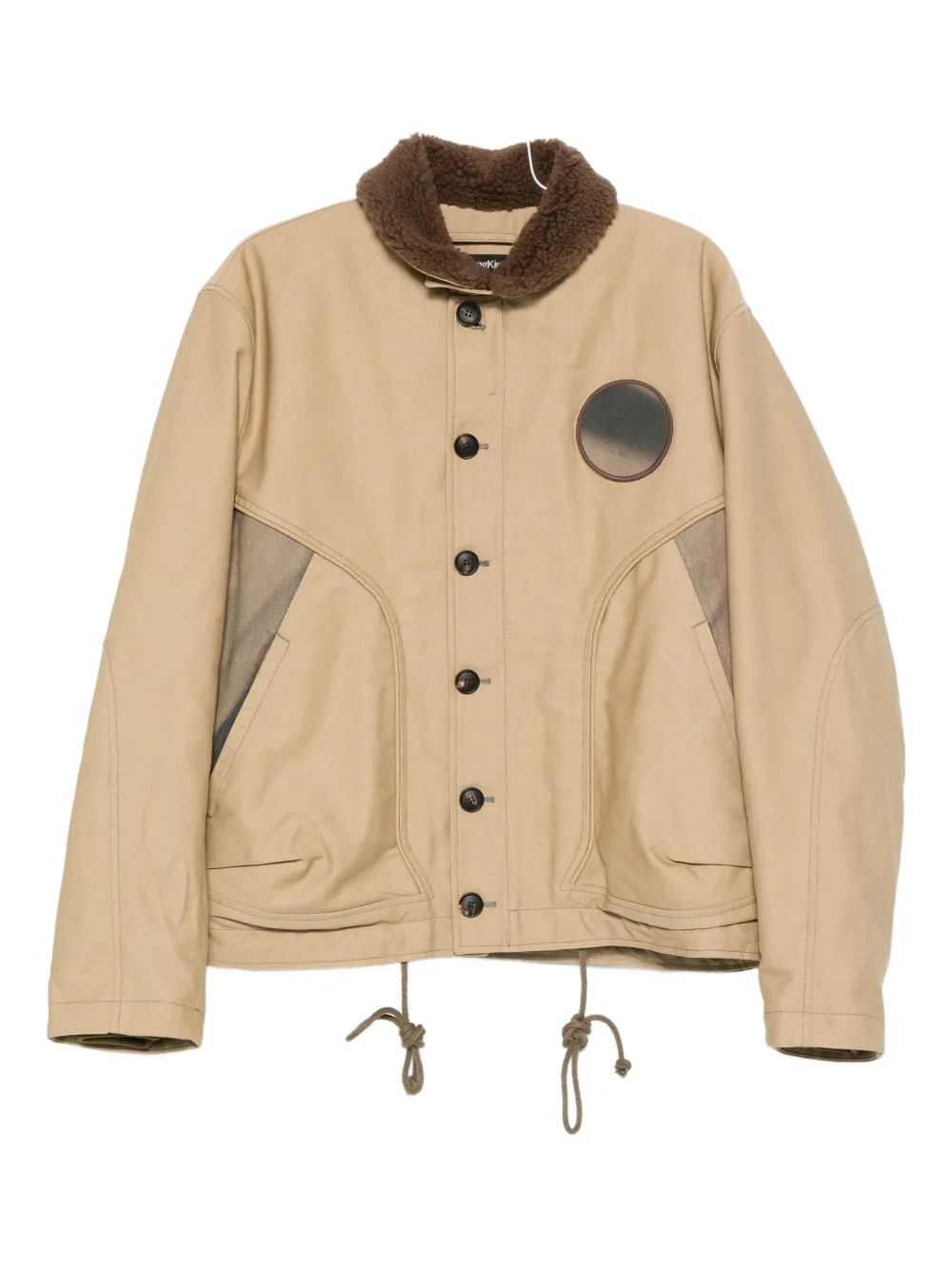 Jiyongkim Circular-patch Button-fastening Jacket In Nude