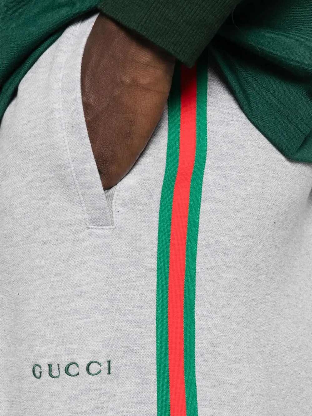 Gucci Katoenen broek met zijstreep Grijs