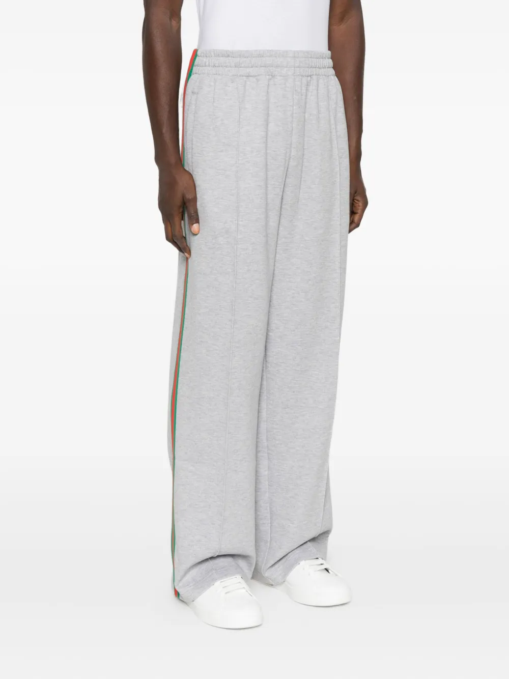 Gucci Katoenen broek met zijstreep Grijs