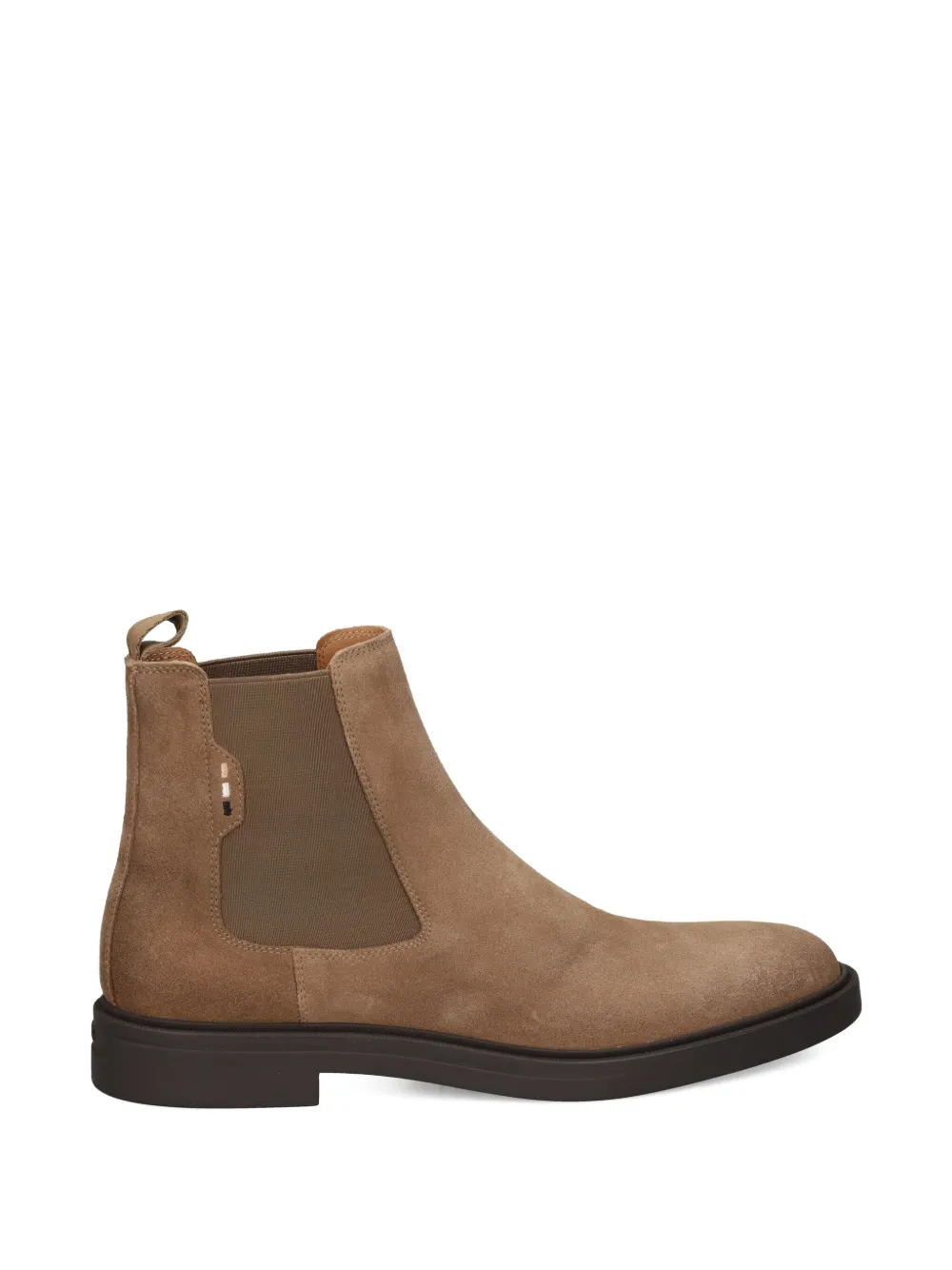 Hugo Boss Calev Elasticated-panels Suede Boots In Brown