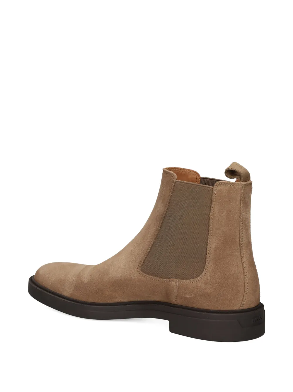 Hugo Boss Calev Elasticated-panels Suede Boots In Brown