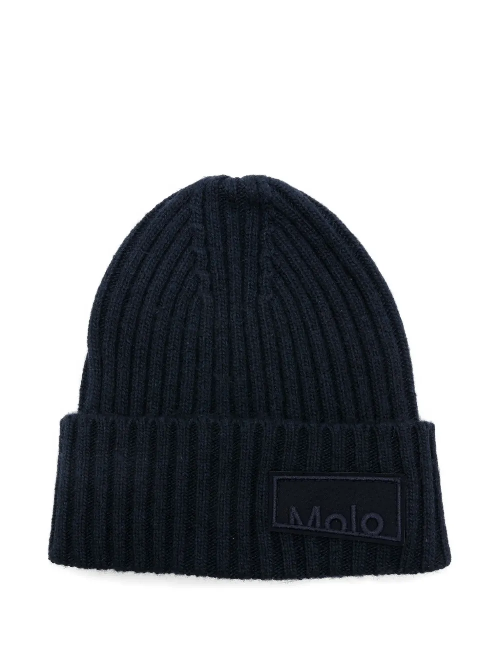 Molo ribbed logo-patch beanie | Blue | Image 1