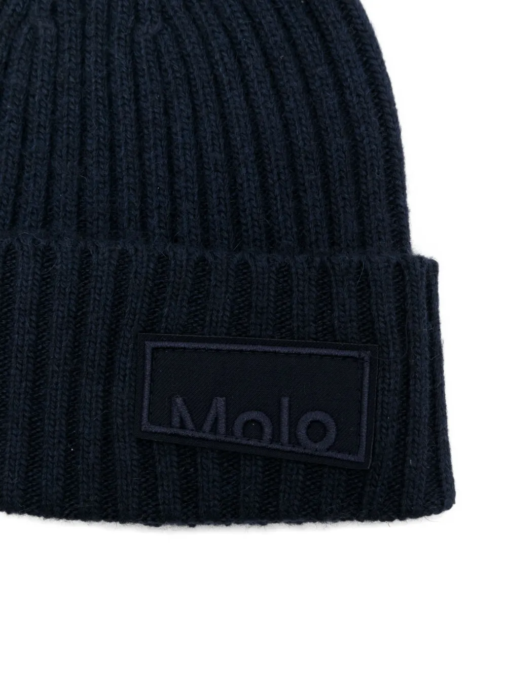 Molo Ribbed Logo-patch Beanie In Black