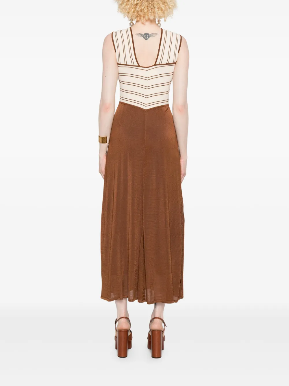 Cross-Front Striped Dress
