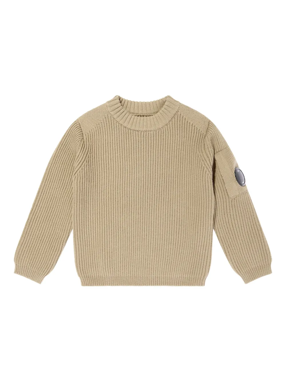 C.P. Company Kids ロゴパッチ リブセーター - ニュートラル