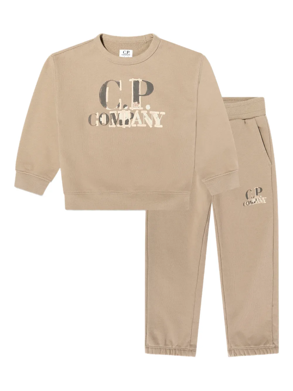C.P. Company Kids logo-print tracksuit - Toni neutri