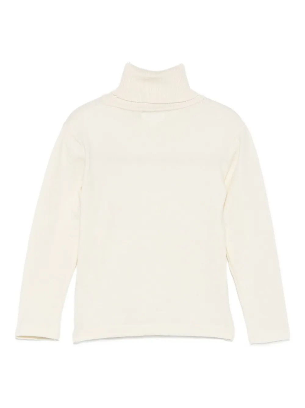 Lalalù Roll-neck Floral-appliqué Sweater In Neutral