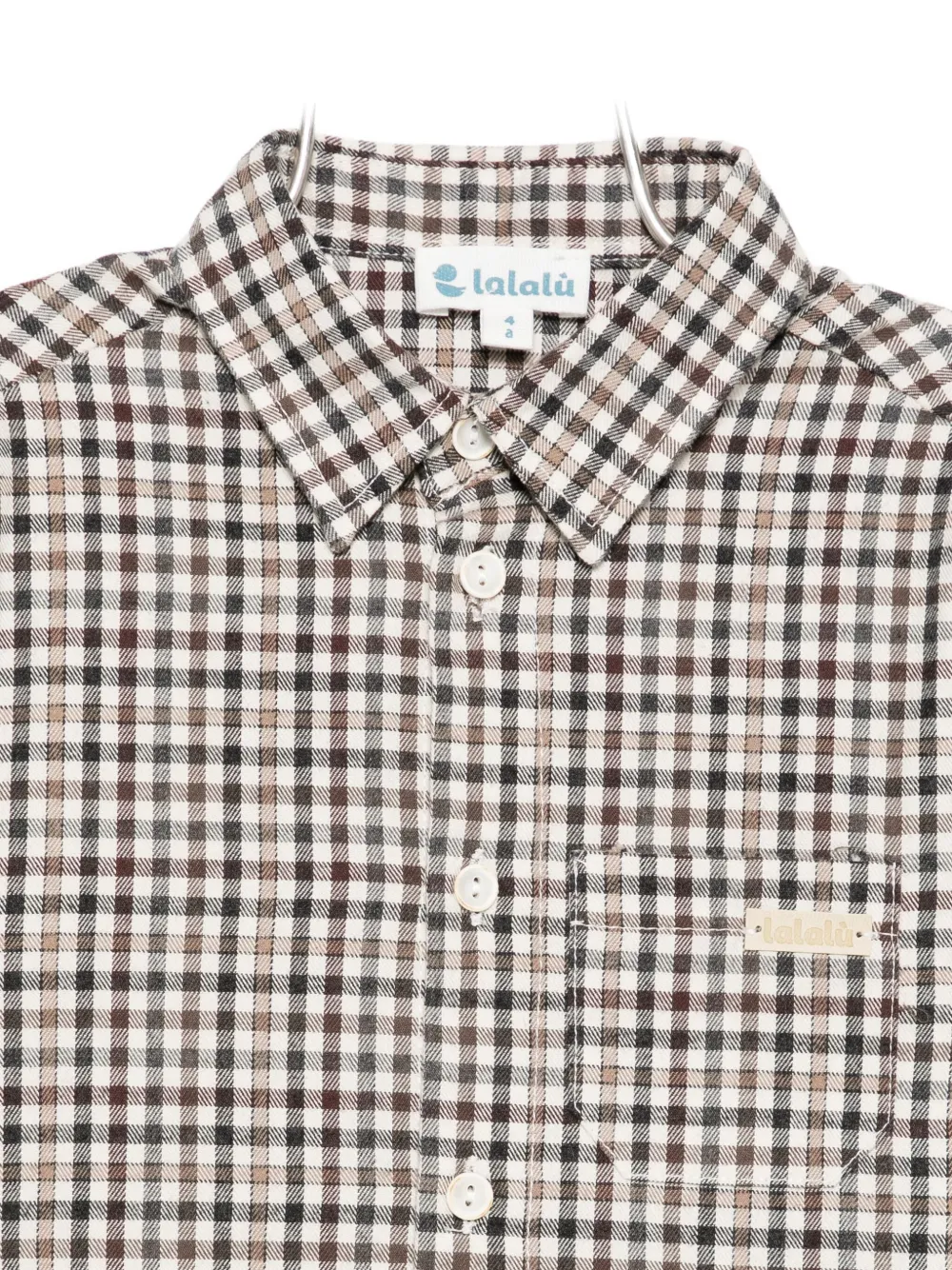 Lalalù Long-sleeved Checked Shirt In Multi