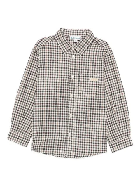 LALALU long-sleeved checked shirt
