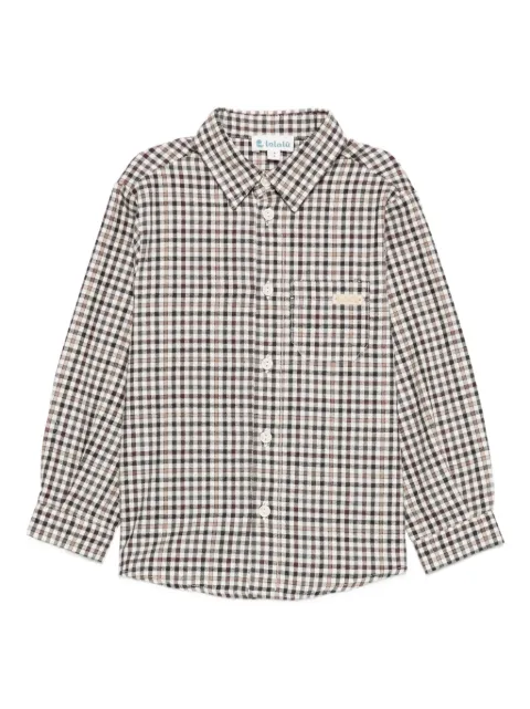 LALALU camisa manga larga con cuadros estampados