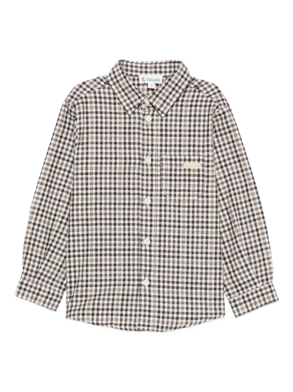 LALALU long-sleeved checked shirt