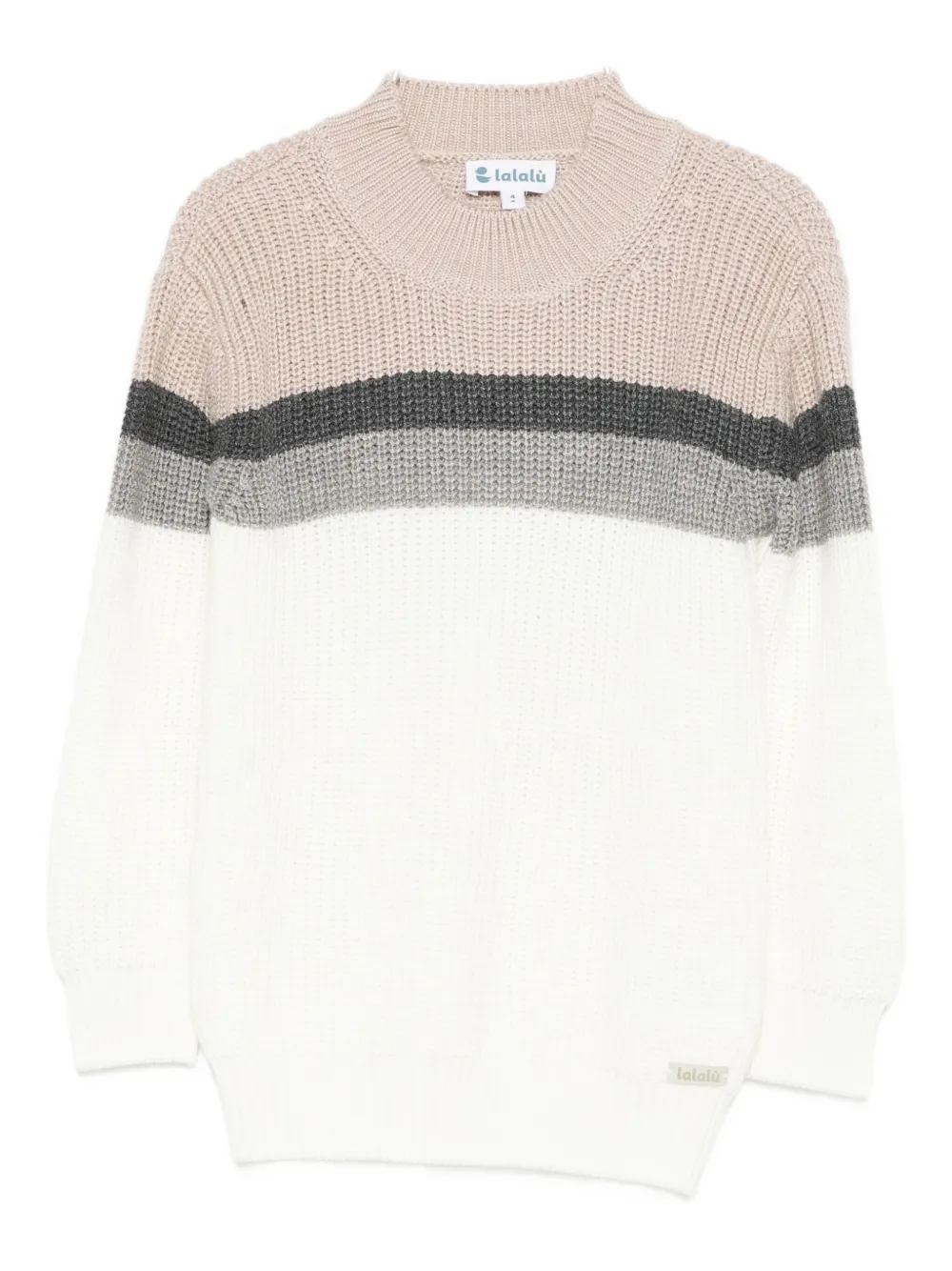 Lalalù Striped Sweater In White