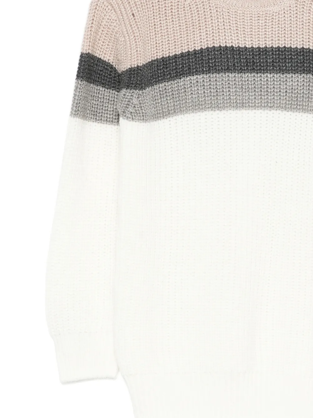Lalalù Striped Sweater In White