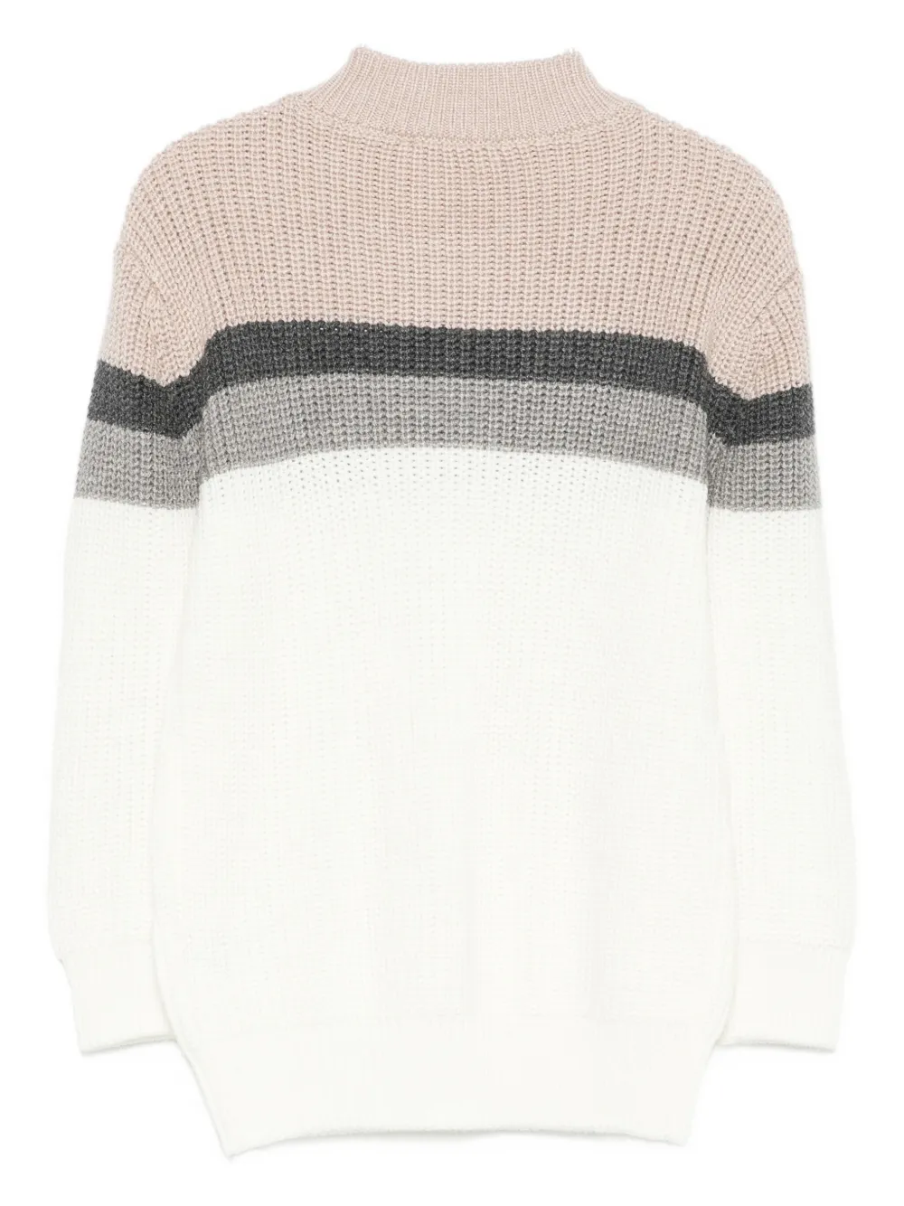 Lalalù Striped Sweater In White