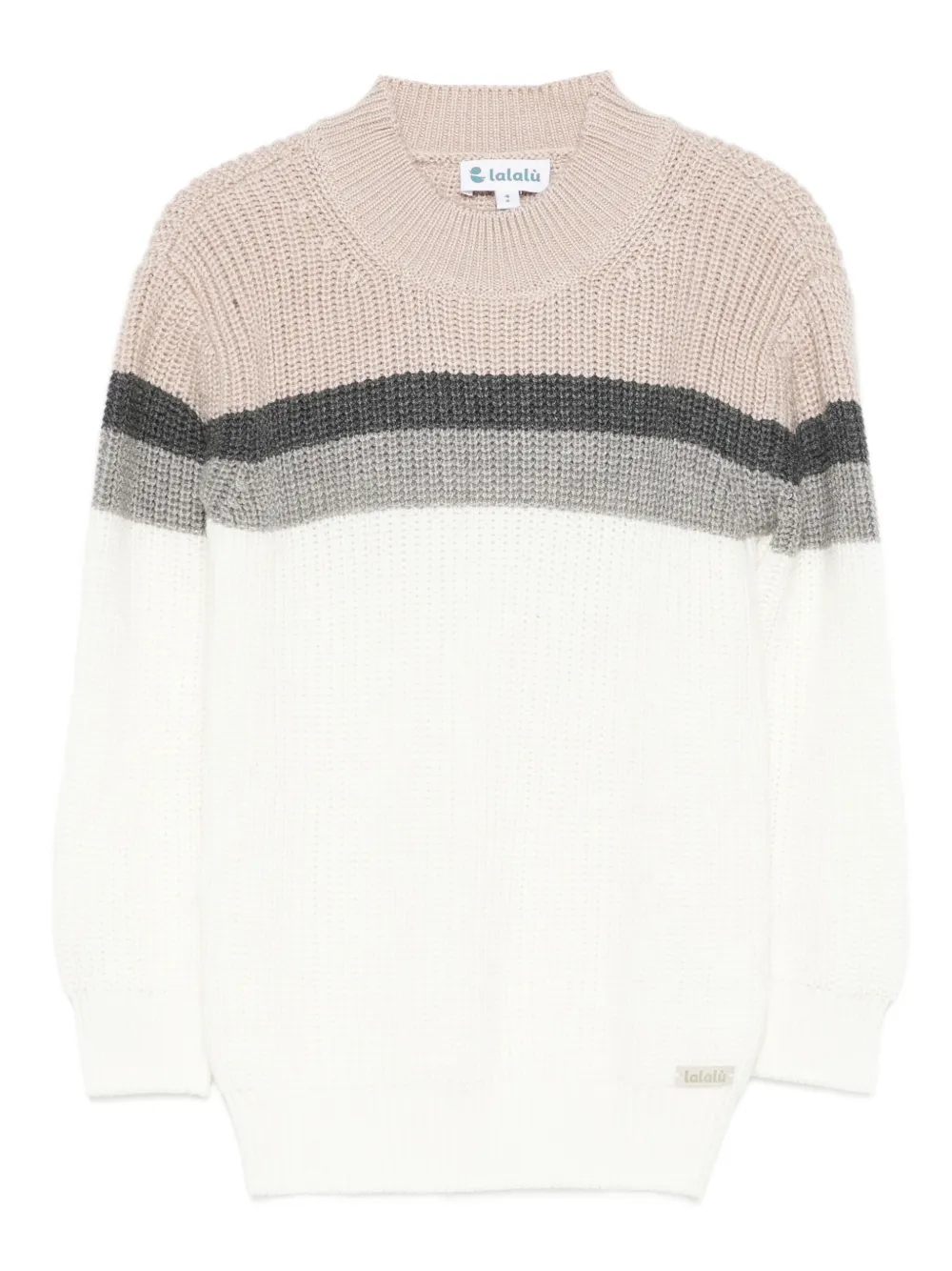 LALALU pull à rayures | blanc | Image 1