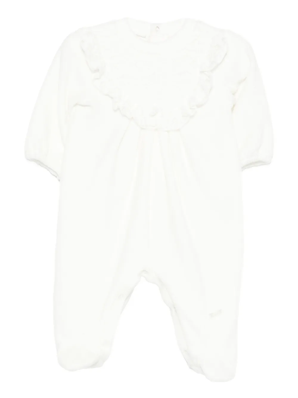 LALALU ruffled-detail babygrow - Weiß