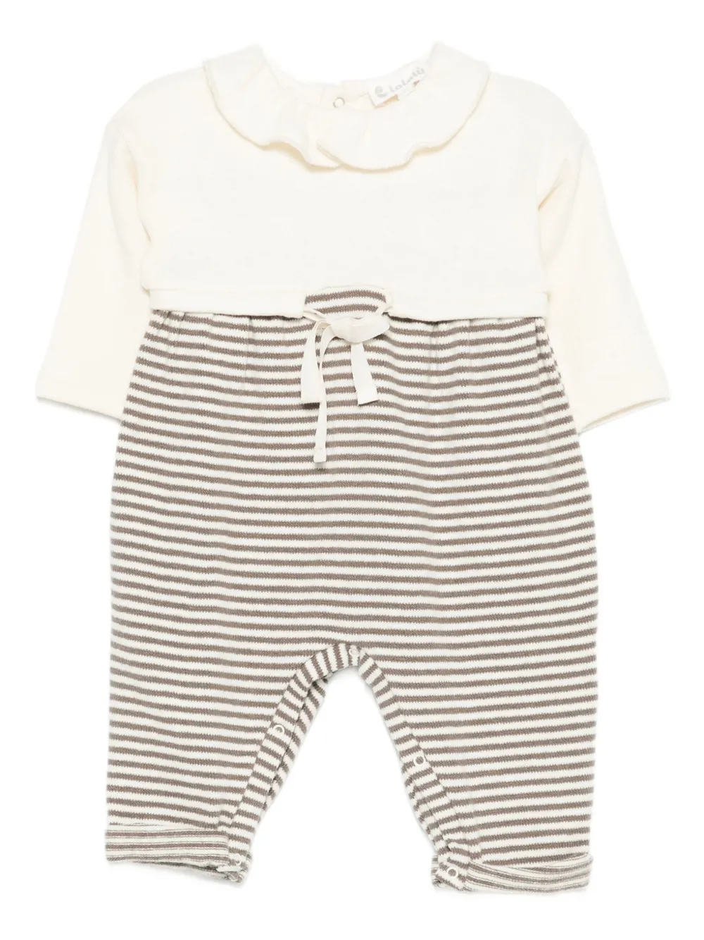 LALALU striped babygrow - Nude