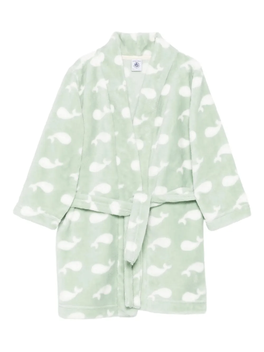 Petit Bateau whale-print belted robe | Green | Image 1