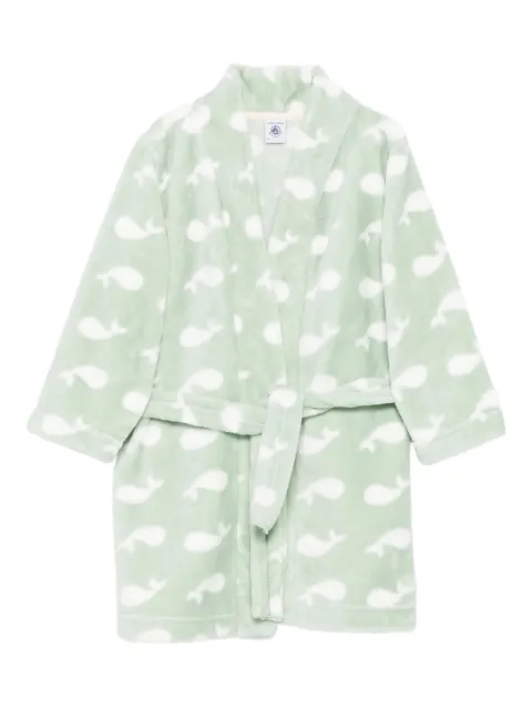 Petit Bateau whale-print belted robe