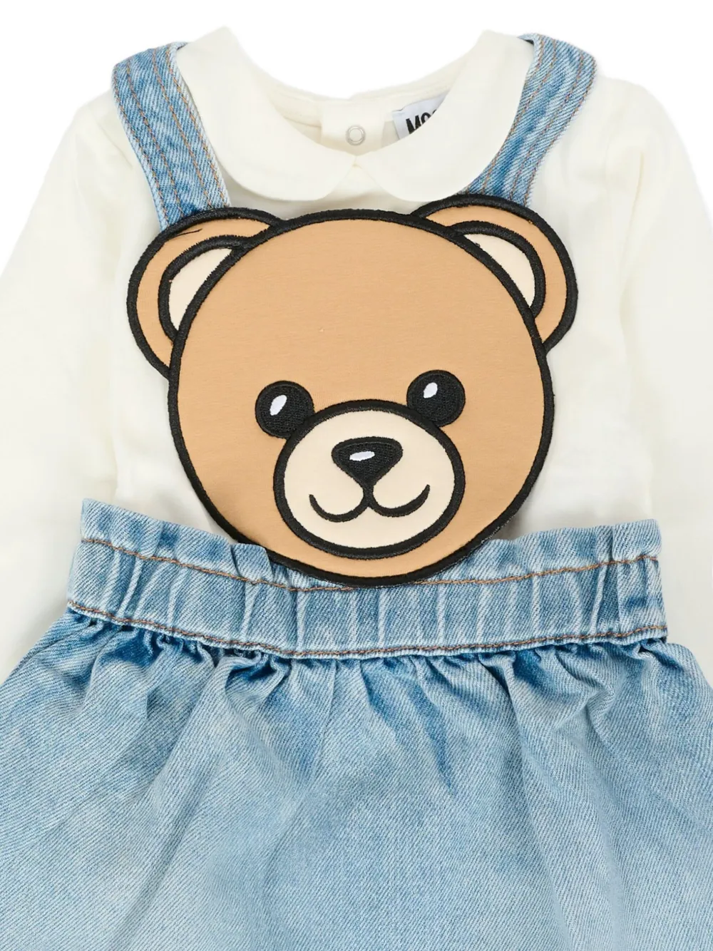 Moschino Kids Spijkerjurk verfraaid met teddybeer Blauw