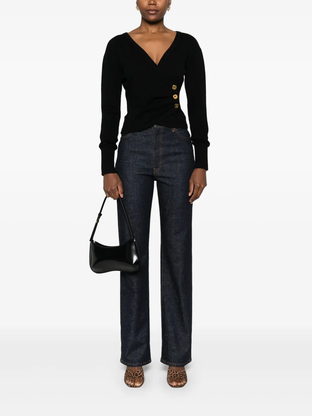 Elisabetta Franchi buttoned wrap sweater | Knitted Sweaters | Image 2